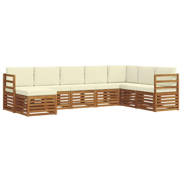 vidaXL Ensemble de canapés d'extérieur 8 pc Naturel et Crème