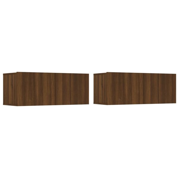 vidaXL Meubles TV 2 Pièces chêne marron 80x30x30 cm bois ingénierie