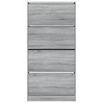 vidaXL Armoire à chaussures 4 tiroirs rabattables sonoma gris