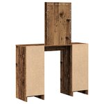 vidaXL Table de maquillage avec lumières LED Bois vieilli 102x33x135 cm