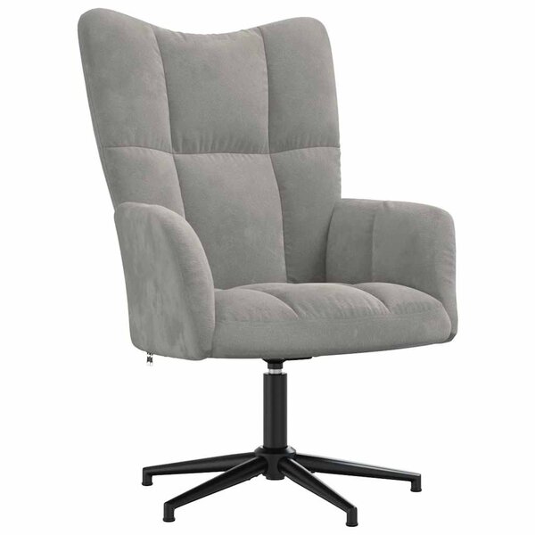 vidaXL Chaise de relaxation Gris clair Velours