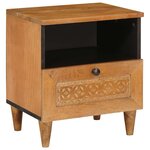 vidaXL Table de chevet avec tiroir Marron clair 40 x 33 x 46 cm