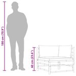 vidaXL Canapé d'angle de jardin avec coussins blanc crème Bambou
