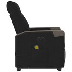 vidaXL Fauteuil inclinable de massage électrique Noir Tissu