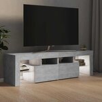 vidaXL Meuble TV avec lumières LED Gris béton 140x36 5x40 cm