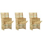 vidaXL Composteur de jardin à lattes 3 Pièces 80x50x100 cm Pin imprégné