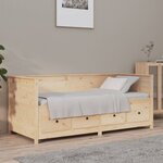 vidaXL Lit de jour 75x190 cm Bois de pin massif