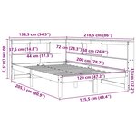 vidaXL Lit bibliothèque sans matelas cire marron 120x200 cm pin massif