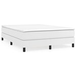vidaXL Sommier à lattes de lit avec matelas Blanc 140x190cm Similicuir