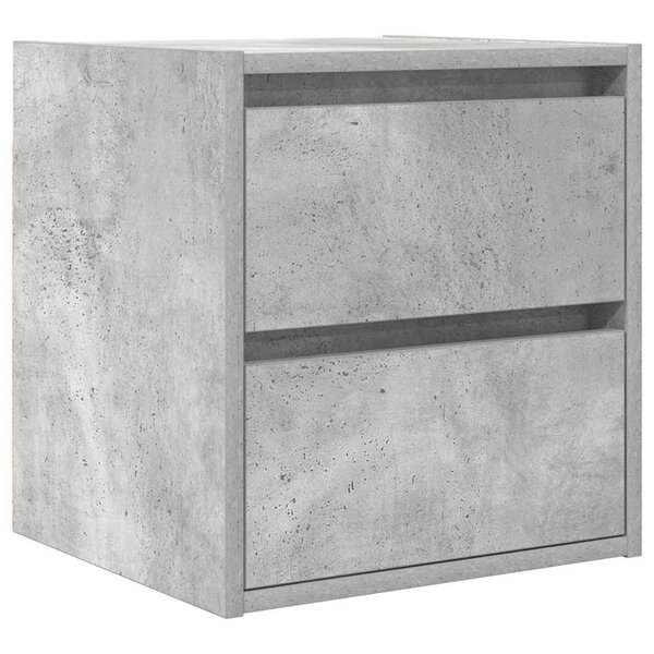 vidaXL Table de chevet murale gris béton 38x34x40 cm