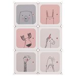 vidaXL Armoire de rangement pour enfants avec 6 cubes Rose PP