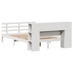 vidaXL Lit bibliothèque sans matelas blanc 135x190 cm bois pin massif