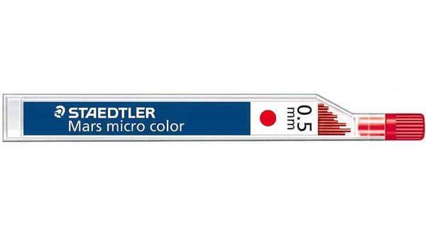 Etui de 12 mines 0,5mm Mars micro coloris rouge STAEDTLER