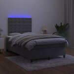 vidaXL Sommier à lattes de lit avec matelas LED gris foncé 120x190 cm