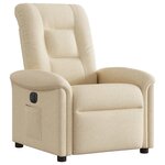 vidaXL Fauteuil inclinable électrique Crème Tissu