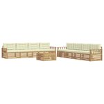 vidaXL Ensemble de canapés d'extérieur 9 pc Blanc et crème Polyester