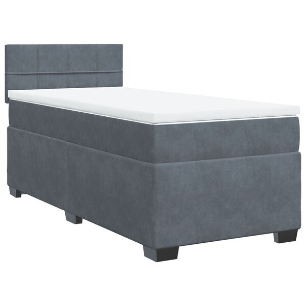 vidaXL Sommier à lattes de lit et matelas Gris foncé 80x200 cm Velours