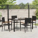 vidaXL Ensemble de salle à manger pour jardin 5 Pièces Noir