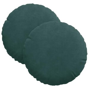 vidaXL Coussins de siège 2 Pièces Vert foncé Ø 40 x 13 cm Velours
