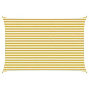 vidaXL Voile d'ombre Jaune et blanc 4 x 6 m HDPE