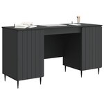 vidaXL Bureau avec étagère Noir 142 5 x 50 x 75 cm Bois d'ingénierie