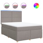 vidaXL Sommier à lattes de lit avec matelas Taupe 140x200 cm Tissu