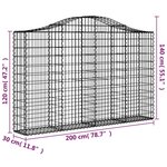 vidaXL Paniers à gabions arqués 18 Pièces 200x30x120/140 cm Fer galvanisé
