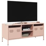 vidaXL Meuble TV rose 101 5x39x43 5 cm acier laminé à froid