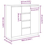 vidaXL Buffet avec tiroirs gris béton 100 5x35x98 5 cm bois ingénierie