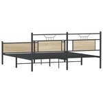 vidaXL Cadre de lit en métal sans matelas chêne sonoma 180x200 cm