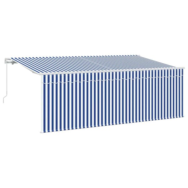 vidaXL Auvent rétractable Bleu et Blanc 400 x 200 cm