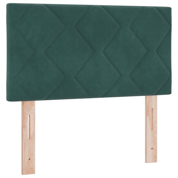Lit à ressort vidaXL avec matelas vert foncé 80x200 cm en velours