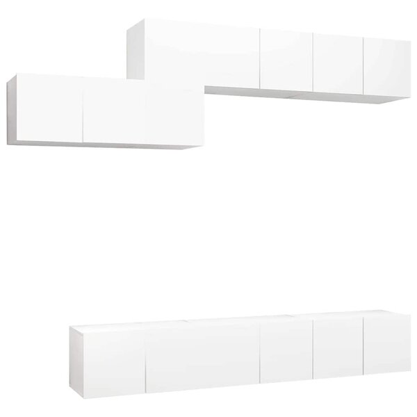 vidaXL Ensemble de meubles TV 7 Pièces Blanc Bois d'ingénierie