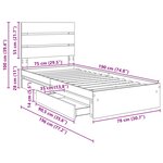 vidaXL Lit de Rangement Gris béton 70 x 190 cm Bois d'ingénierie