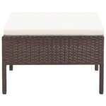 vidaXL Salon de jardin 3 Pièces avec coussins Résine tressée Marron