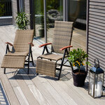 Tectake Fauteuil de relaxation avec repose-pieds - noir
