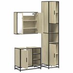 vidaXL Ensemble de meubles de salle de bain 3 Pièces chêne sonoma