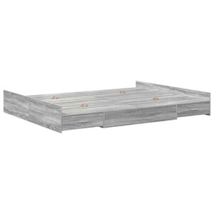 vidaXL Cadre de lit avec rangement Sonoma gris 140 x 190 cm