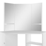 vidaXL Coiffeuse d'angle Table de maquillage cosmétique Blanc