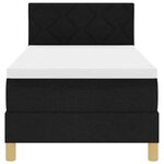 vidaXL Lit à ressort LED avec coussin Noir 80 x 200 cm tissu