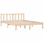 vidaXL Cadre de lit Naturel 152 x 203 cm Bois de Pin Massif