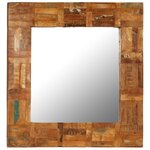 vidaXL Miroir mural Bois de récupération massif 60 x 60 cm