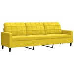 vidaXL Ensemble de canapés 3 Pièces avec coussins Jaune Velours