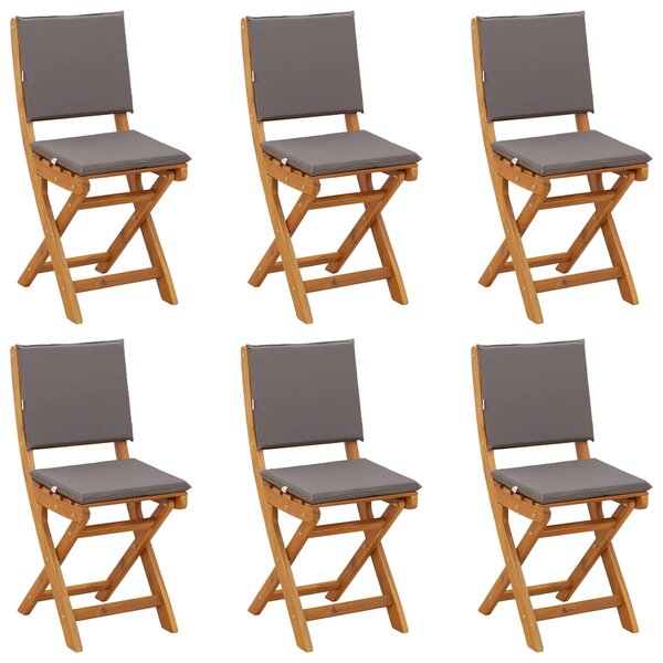 vidaXL Chaises de bistrot d'extérieur 6 Pièces Gris foncé 38 x 46 x 85 cm