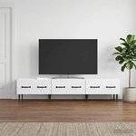 vidaXL Meuble TV Blanc 147 x 34 5 x 30 cm Bois d'ingénierie
