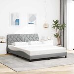 vidaXL Cadre de lit avec LED sans matelas gris clair 160x200 cm tissu