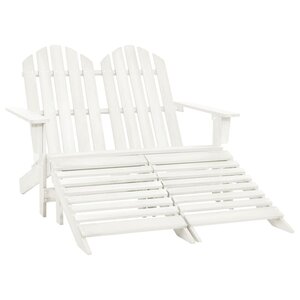 vidaXL Chaise de jardin Adirondack 2 places et repose-pied sapin blanc