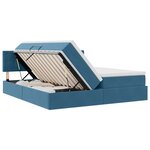 vidaXL Lit de rangement LED avec matelas Bleu foncé 200 x 200 cm