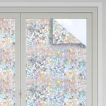 vidaXL Films pour fenêtre 5 Pièces dépoli motif arc-en-ciel 3D PVC