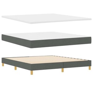 vidaXL Lit à Ressorts avec matelas Gris foncé 180 x 200 cm tissu